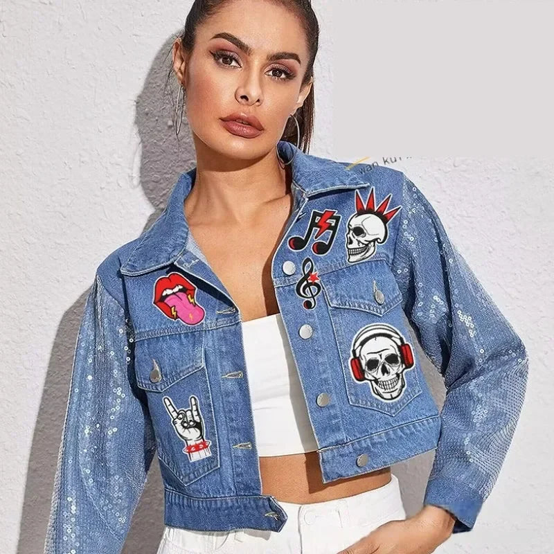 Halloween Themed Style Embroidere Costume Punk DIY Sewing IronCostume Hot Stick Patch