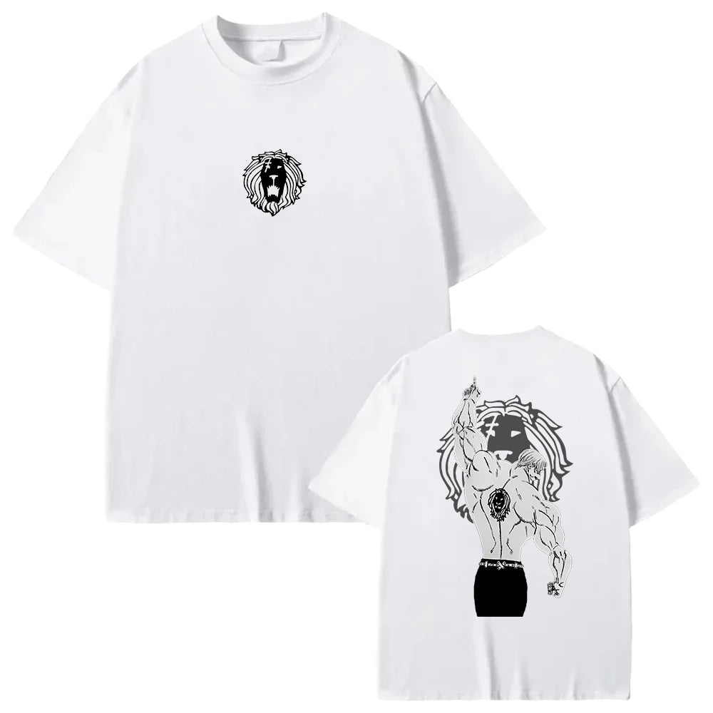 Anime The Seven Deadly Sins Escanor Graphic T Shirt Men Women Cotton Tshirts Manga Oversized Tee Harajuku Male Casual T-shirt