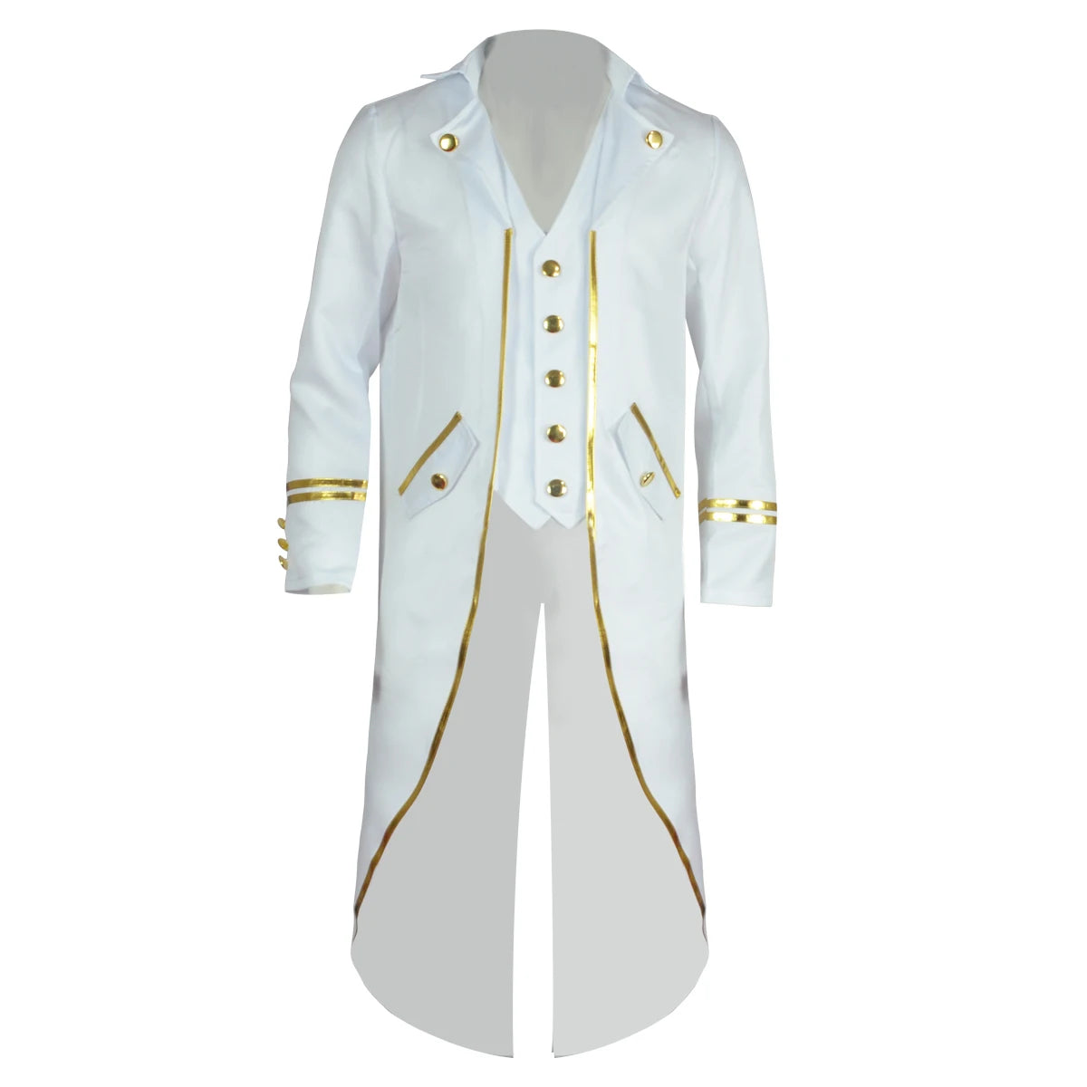 Halloween Costume Men Tuxedo Medieval Vintage Costume Male Mid-Length Punk Vintage Gilt Tuxedo Stage Performance Clothing