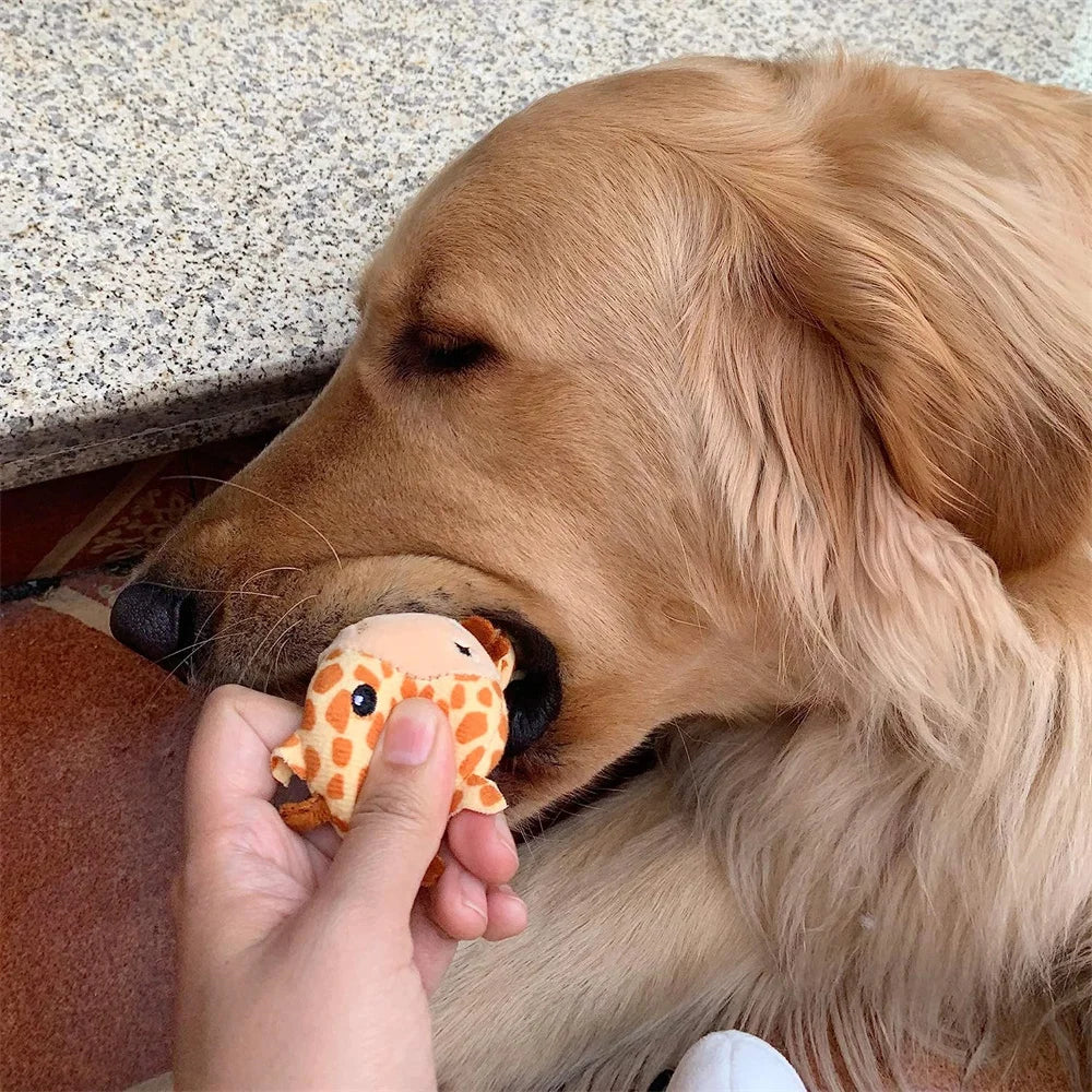 Pet Dog Toys Plush Chew Toy Soft Banana Bone Vegetable Fruit Squeaky Puppy Training Interactive Toy Bite-Resistant Pet Supplies