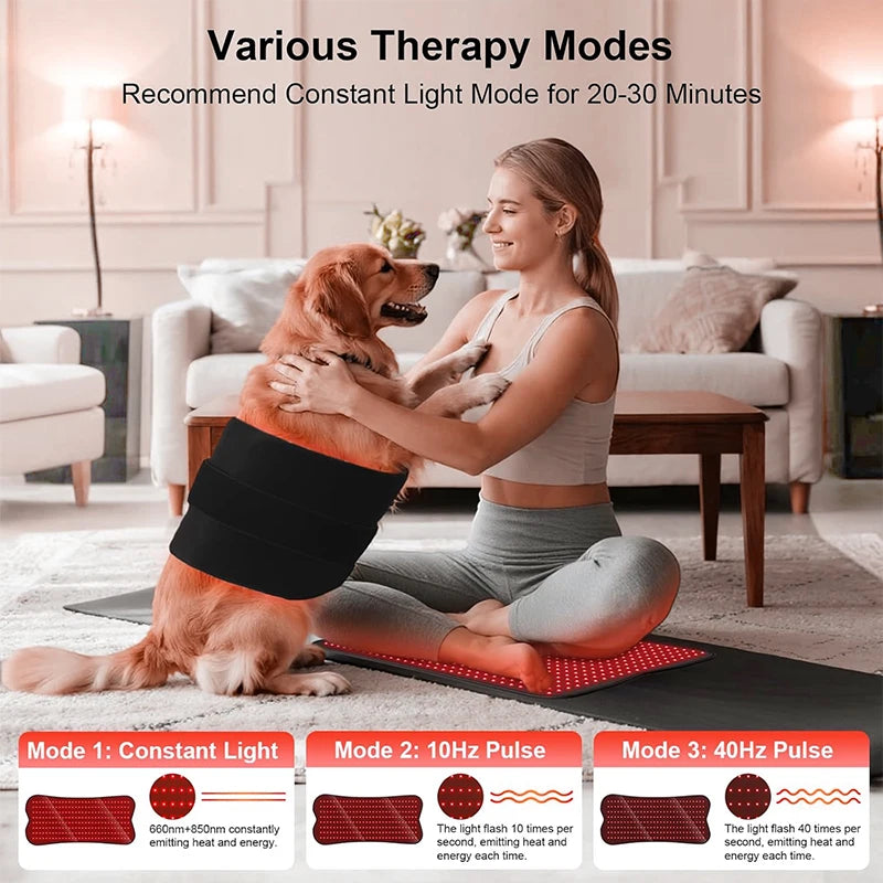 Red Infrared Light Therapy Pad LED Beauty Devices 210pcs LED Bead Red Light Belt for Face and Body Back Knee Hands Feet Relief