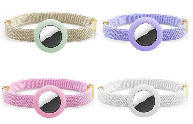 Cute Breakaway Cat Collar with Customized Name Tag Elastic GPS Tracker Kitten Collar with Air Tag Holder Adjustable Pets Collars