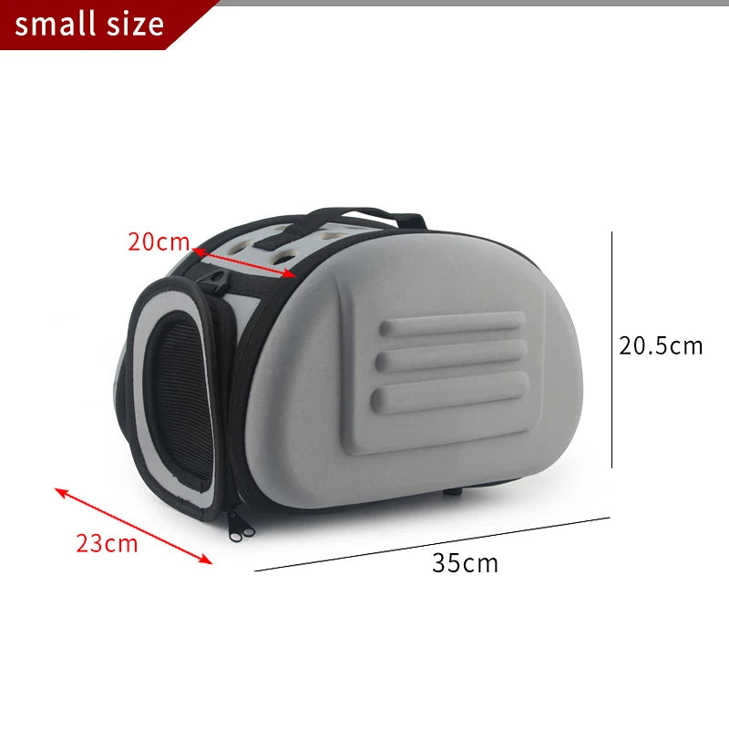 Foldable Portable Pet Carriers Bag EVA Multihole Breathable Dog Cat Carrier Bags Outdoor Travel Pets Cats Handbag Safety Zippers