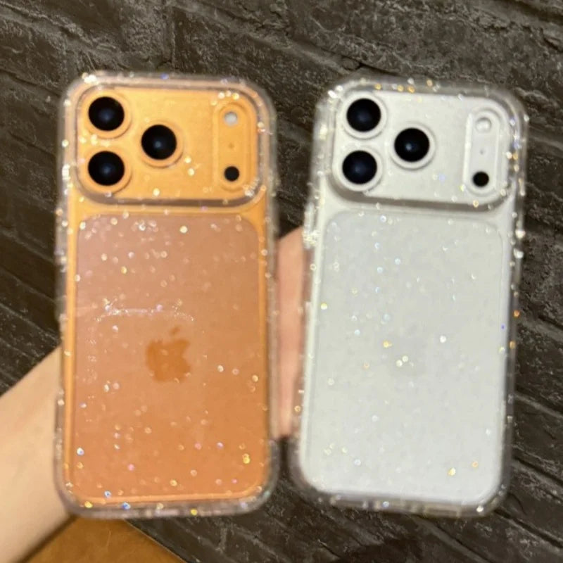 Luxury Soft Silicone Glitter Transparent Phone Case For iPhone  17 Pro Max 11 12 13 14 15 16 Pro Max Air Plus Clear Bumper Cover