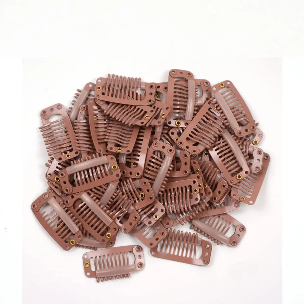 10-100Pcs 9-teeth Beige/Brown/Black Hair Extension Clips Hair Extension Wigs Snap Clips Comb Small Snap Wig Accessories Clips