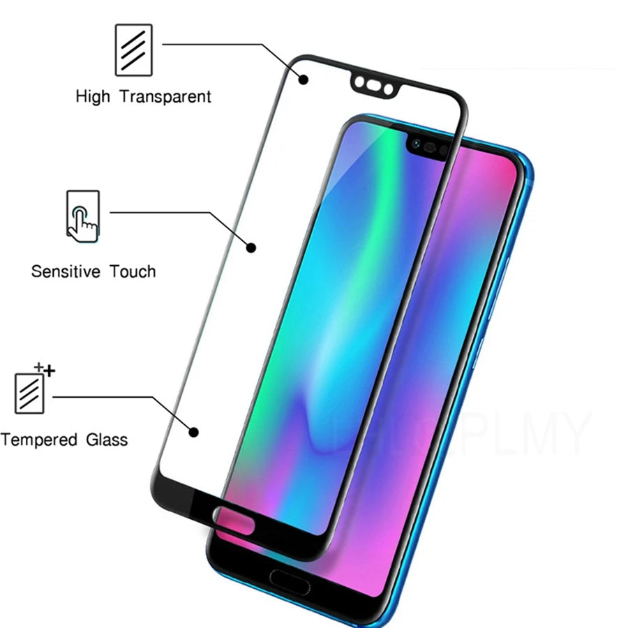 2Pcs Tempered Glass For Honor 20 9C 7C 7A Pro 8C 20S 9 10 90 70 50 Lite 30i 10i 9X 9A 8S 8X 8A 7X X7 X9 Screen Protector Cover