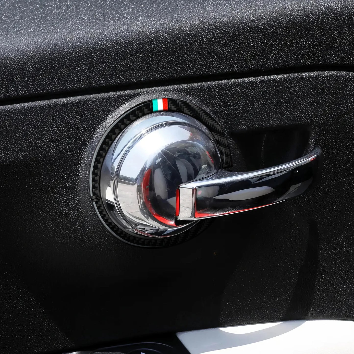 Car Inner Door Bowl Decorative Strip For Fiat Abarth 500 500C 500e 595 595C 695C Carbon Fiber Interior Sticker Car Accessories