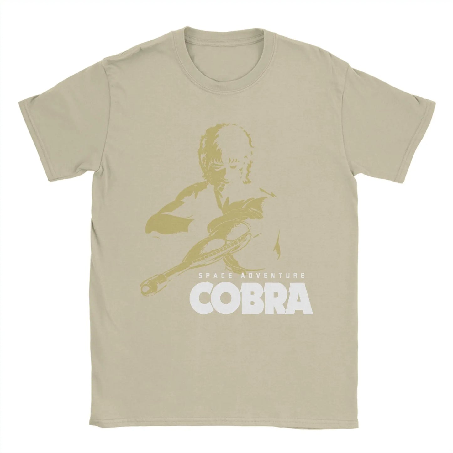 Humorous Space Adventure Cobra T-Shirts for Men O Neck 100% Cotton T Shirt Anime Short Sleeve Tees Graphic Clothing