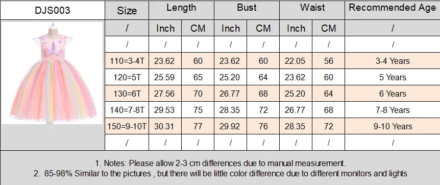 Girl Unicorn Halloween Fancy Princess Dress Teen Girls Rainbow Colorful Cosplay Costume Kids Birthday Party Dresses Tulle Wear