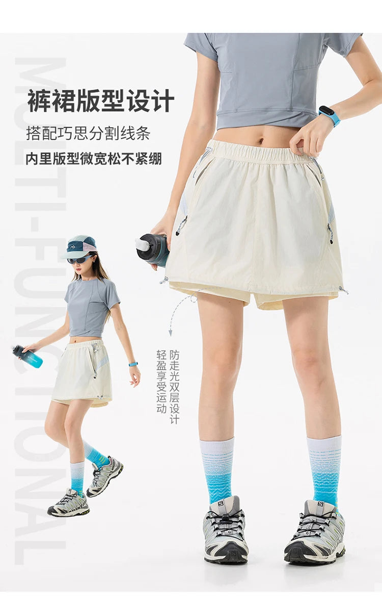 Outdoor Sport Skirts Shorts Women Summer Streetwear Hiking Lightweight Quick Dry Loose Casual Cargo Shorts Skirts