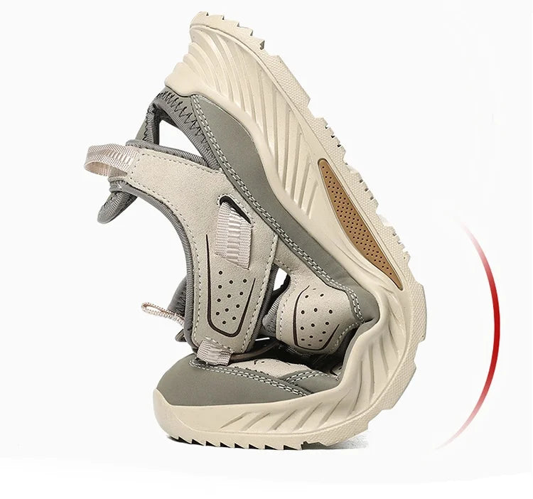 Outdoor Men's Leather Sandals Non-slip Men's Casual Sneakers Comfortable Beach Sandals Summer Men's Breathable Wading Shoes