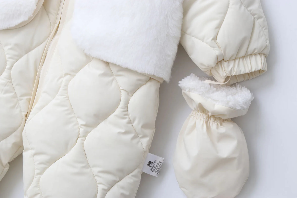 Winter 0-2Y Baby Clothes Thicken Fleece Boys Rompers Toddler Boys Jumpsuits Warm Fur Lining Footies And Vest 2 Pcs Snowsuit
