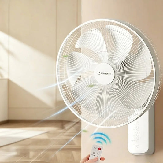 Quiet 7-Blade Wall Mount Fan Remote Control Commercial Fan for Restaurant Canteen, Dorm and Industrial Spaces