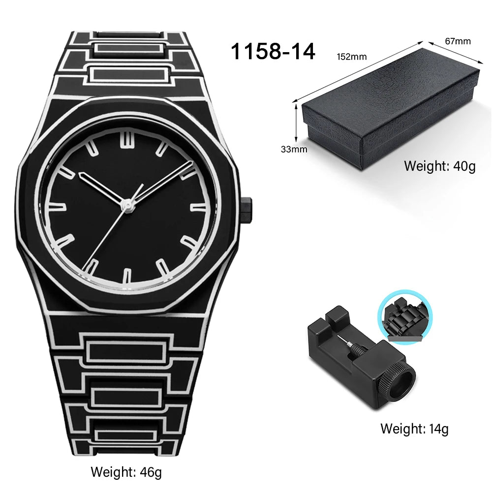 SHUAIKE 1142-14 Creative Fashion Sports and Leisure Style Lightweight Waterproof Sketching Quartz Watch for Men and Women