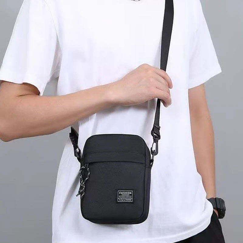 Stylish Men Mini Sling Crossbody Bag, Lightweight Waterproof Small Messenger Shoulder Bag, Compact Pocket Bag for Daily & Travel
