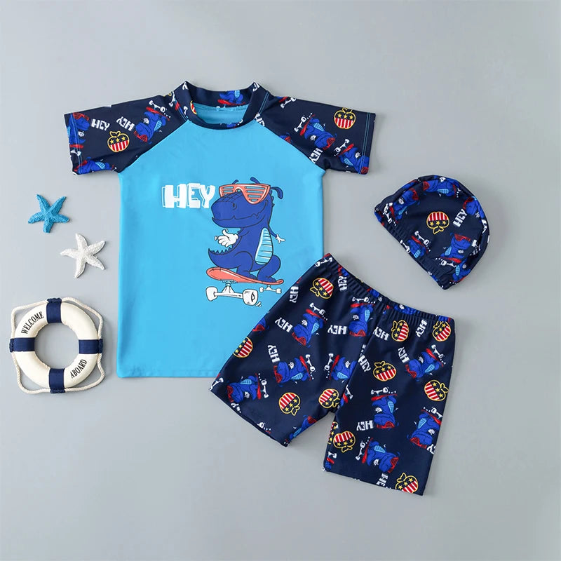 New Kids Swimsuit Medium Kids Baby Split Suit Swim Trunks Light Short Sleeve Beach Swimsuit Boys Swimsuit Swim Trunks Quick Dry
