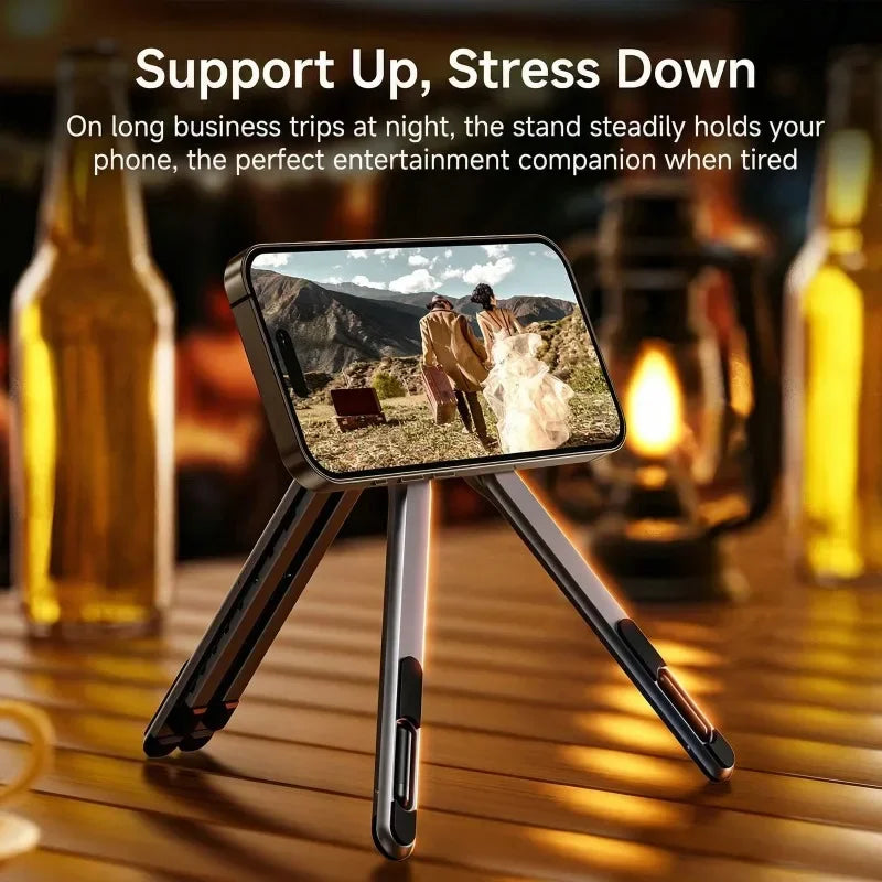3-in-1 Magnetic Phone Holder Base for Laptop Portable Selfie Stick Foldable Tripod Stand for IPhone IPad Tablet Laptop Desktop