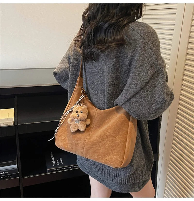Fashion Soft PU Leather Tote Bags for Women Trend Female Simple Large High Capacity Shoulder Women Handbags Messenger Bags