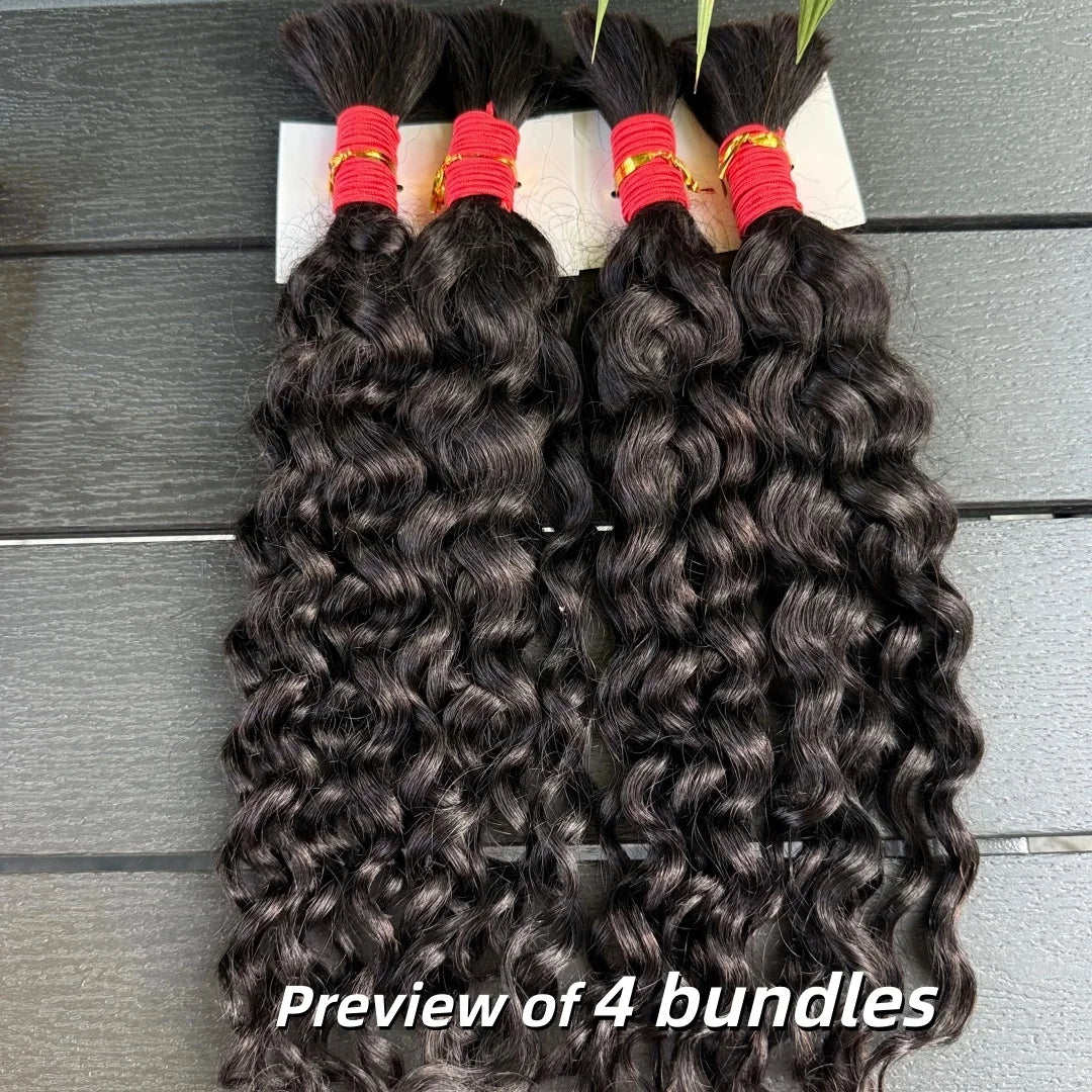 4/27# 99J# Colored Human Hair Boho Braiding Hair 50g/bundle Deep Wave Brazilian Human Braiding Hair for Black Women