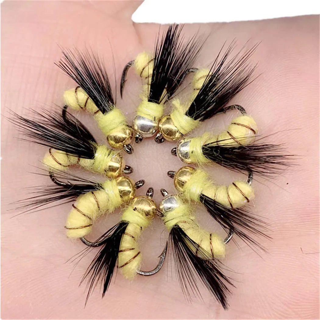 24-100Pcs Dry/Wet Flies Handmade Fly Fishing Artificial Fly Baits Lures Fly Assortment Trout Bass Fishing, with Flies Box