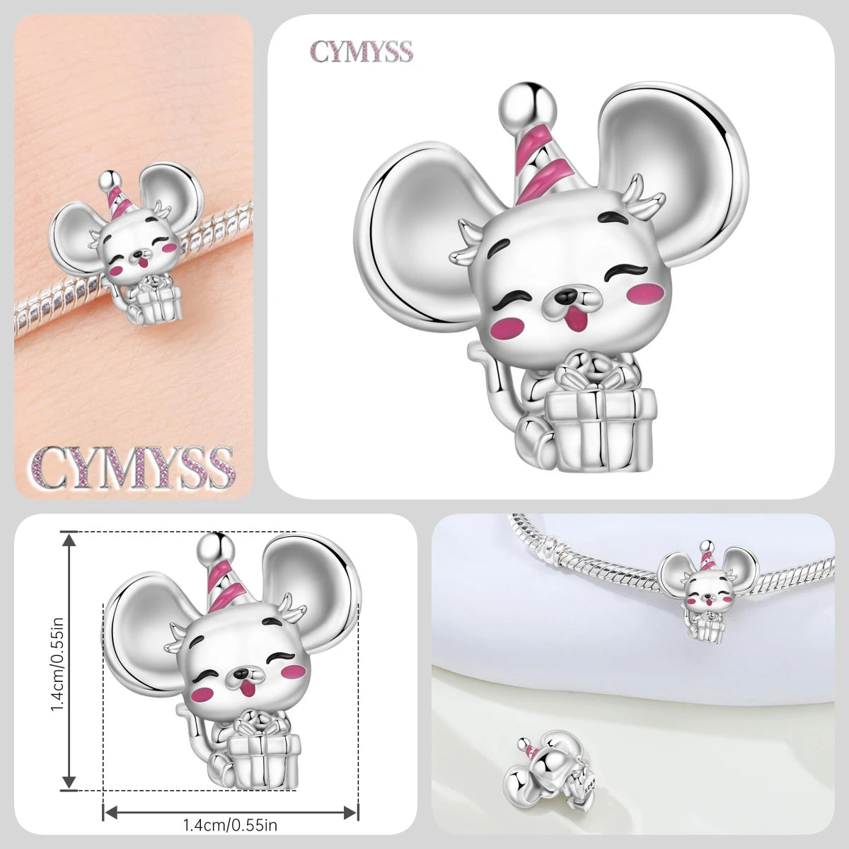 925 Sterling Silver Cute Pet Animal Lion King Pendant DIY Jewelry Beads for Women Bangle Bracelet Necklace Birthday Party Gifts
