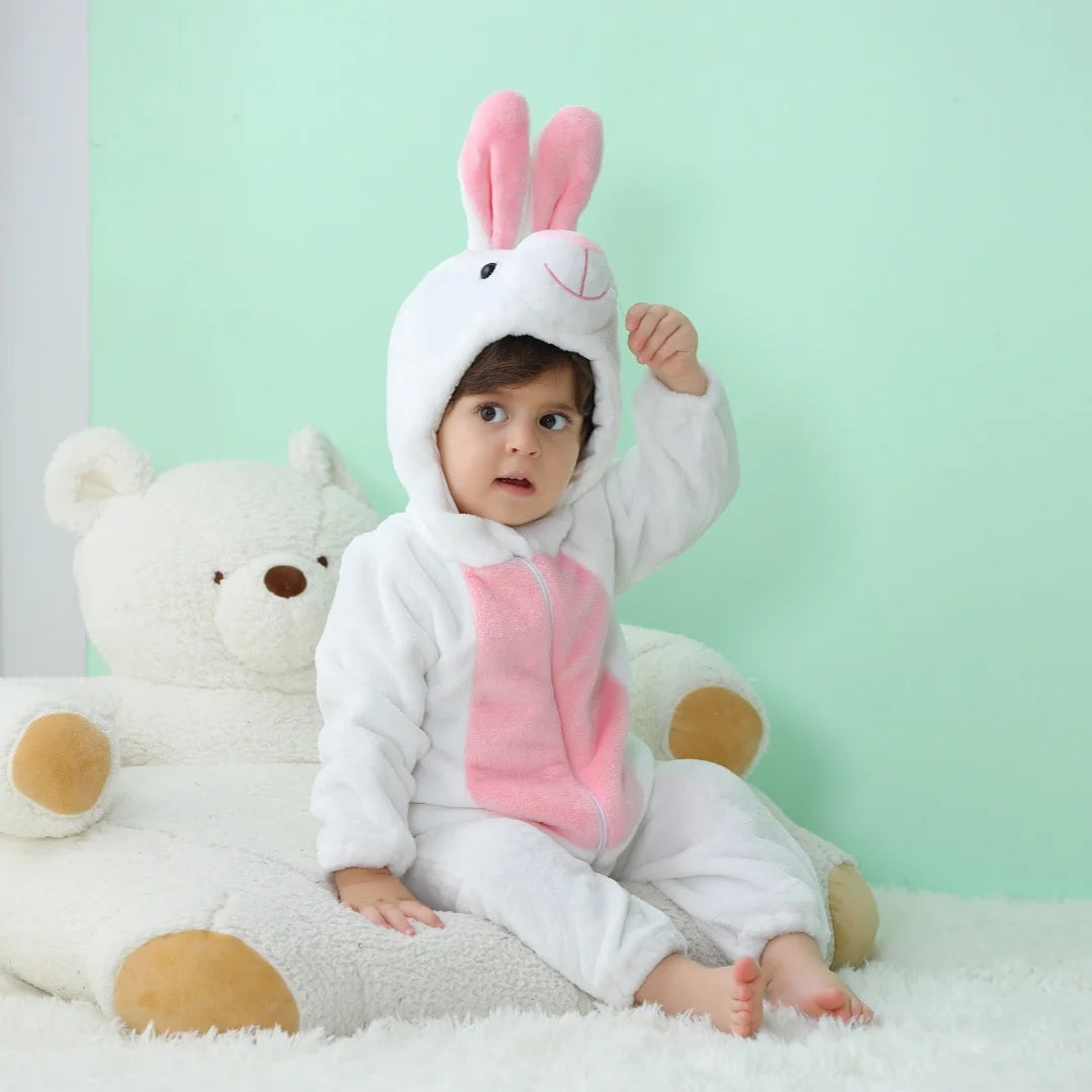 Newborn Baby Romper Infant Long Sleeve Clothes Kigurumi Cute Rabbit Animal Cartoon Jumpsuit Girls Boys Pajamas Costume Halloween