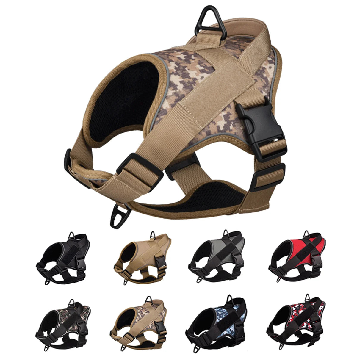 Dog Harness Reflective Chest for dogs Custom No Pull Dog Breathable Vest Adjustable Harness Pet Supplies