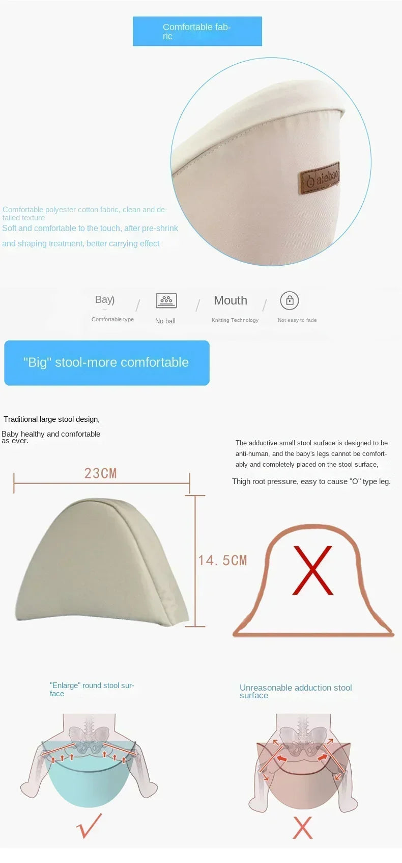 Ergonomic Baby Sling Multifunctional Baby Carrier Waist Stool Walkers Baby Slings Adjustable Baby Travel Hip Seat Baby Supplies
