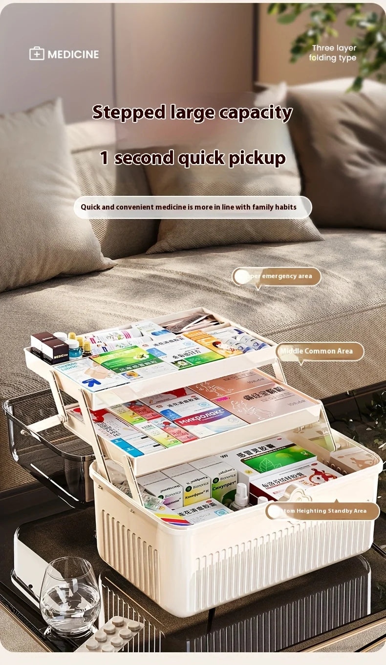 Smart Flip-Top Medicine Box! Visual Window + Multi-Layers. Easy-Carry Handle & Organized Storage. Keep Pills Sorted