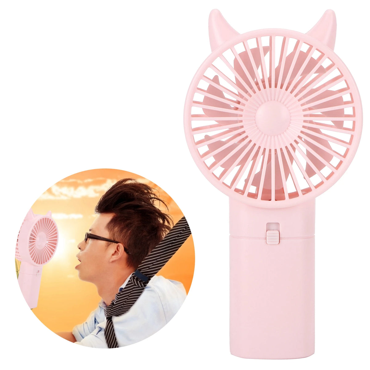 Electric Fan Fan Handheld Fan Mini Fan Mini Fan Portable Hand-Held Cute Mute Electric Cooling Fan for Home  Travel Pink