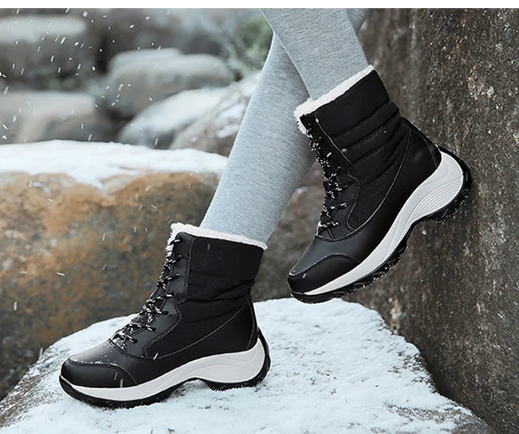 Snow Women's Boots Lightweight Woman Shoes Platform Shoes Women Plush Mid High Boots New Botas Mujer Winter Ladies Boots