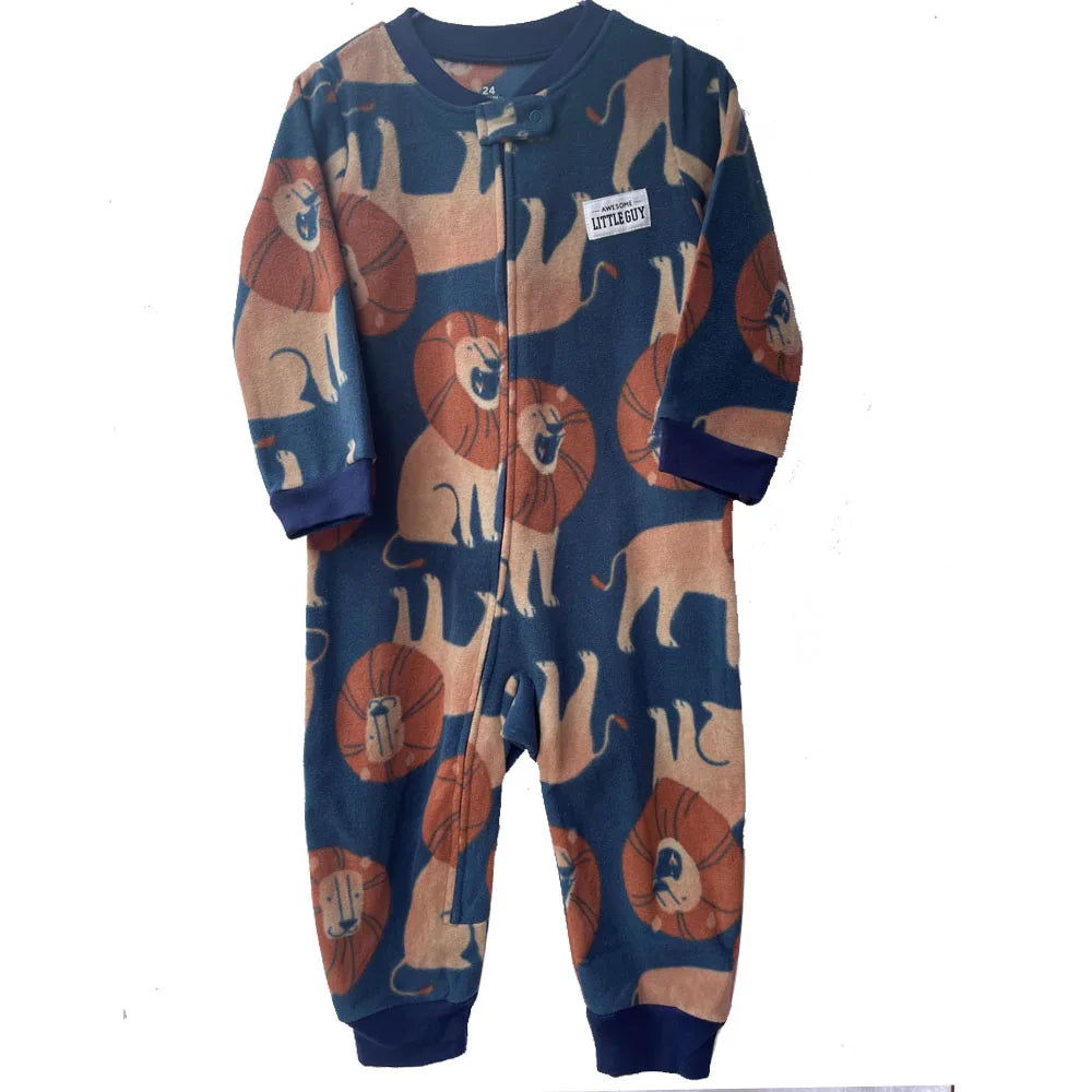 24M Toddler Baby Clothes Romper Children Fleece Outdoor Clothing Winter Warm Climbing Jumpsuit Zipper One-piece Coverall Pajamas