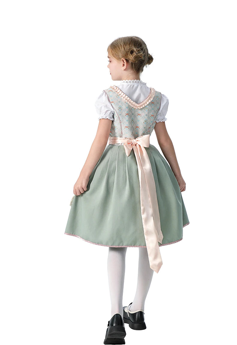 Girls Halloween Costume Bavaria Children's Clothing German Oktoberfest Munich Farm Pastoral Dress Flower Girl Outfit