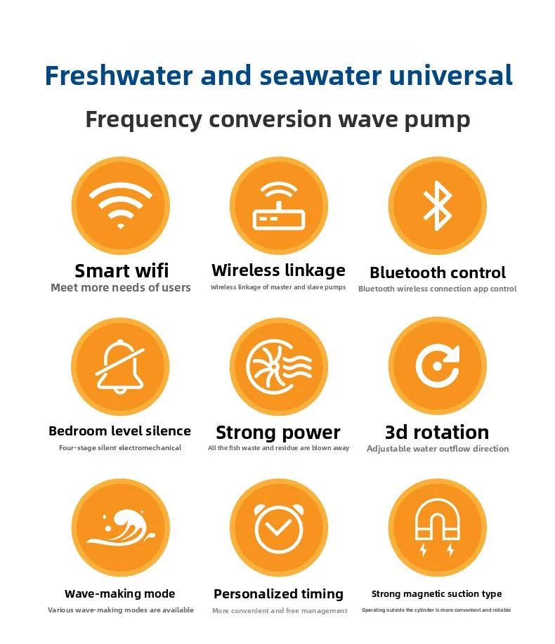 Jebao jecod fish tank wave pump ELW coral cylinder aquarium intelligent WIFI wave pump oxygen-enhancing bottom blower
