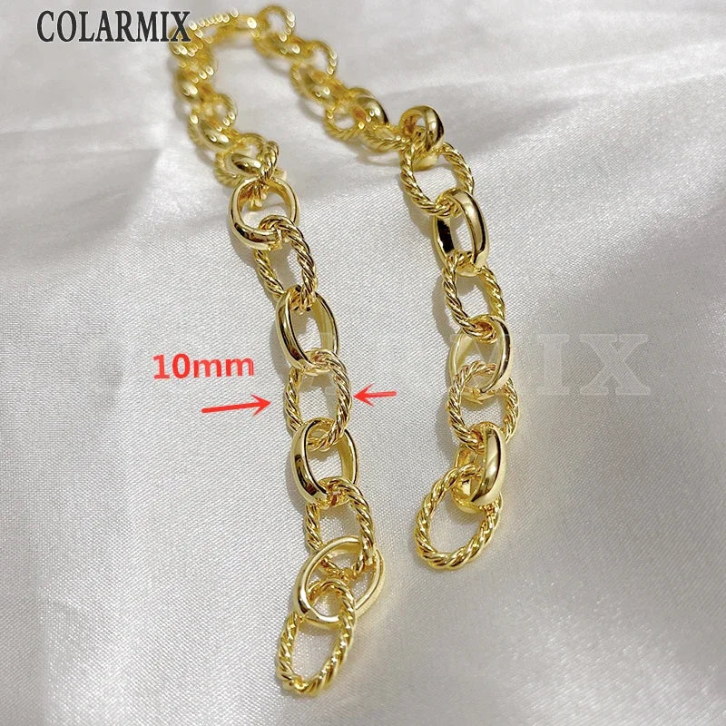 5Meters Hotsell Chunky Chains gold Metallic Fashion Jewelry gift Hip pop Necklace Fashion Jewelry