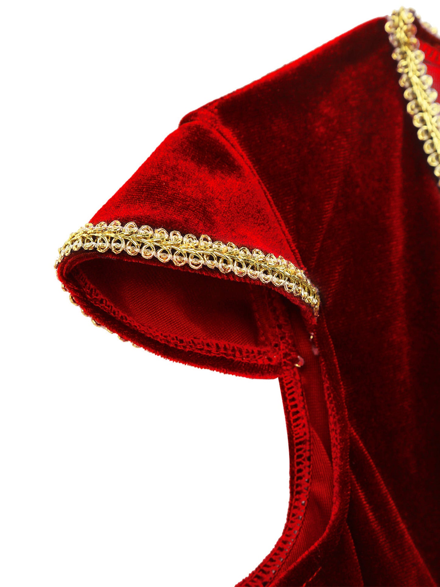 Kids Boys Arabian Prince Costume Cap Sleeve V Neck Braided Trimming Vest Waistcoat for Halloween Cosplay Theme Party Clothes