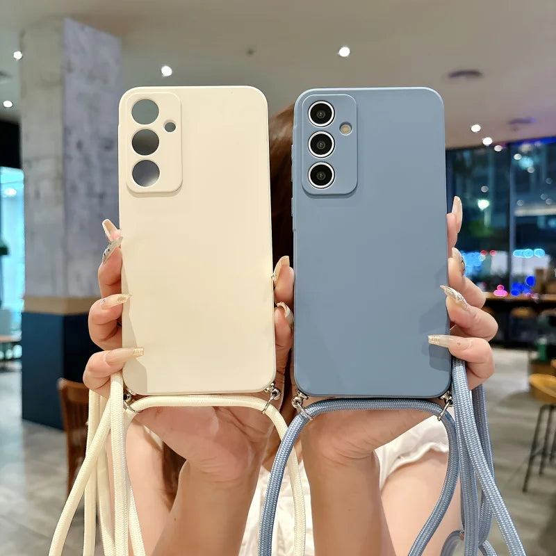 Best-selling metal buckle matte solid color crossbody strap phone case for SamsungS26 S25 S24 S23 S22 S21 PIus UItra FE EdgeAnti