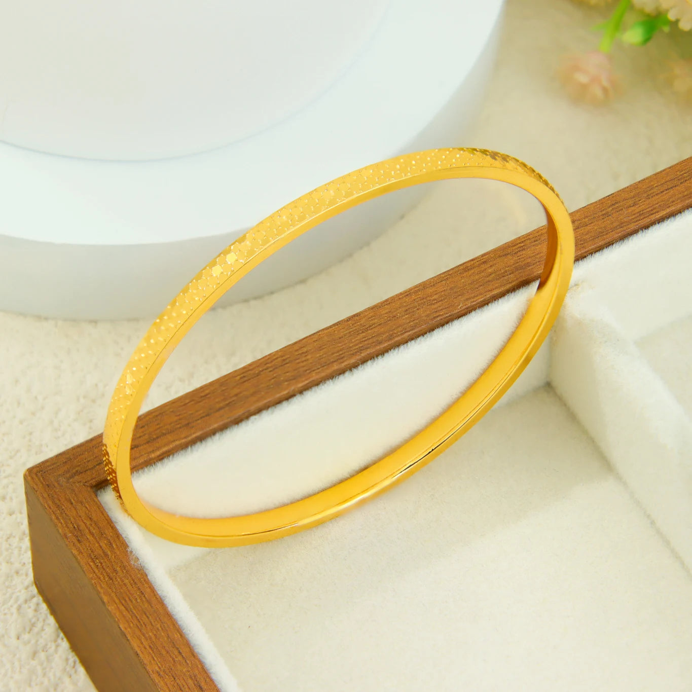 Arabic Bridal Wedding Cuff Bracelet 24k Gold Plated Dubai Simple Fashion Wrap Bangles Oman Women Event Party Daily Jewelry