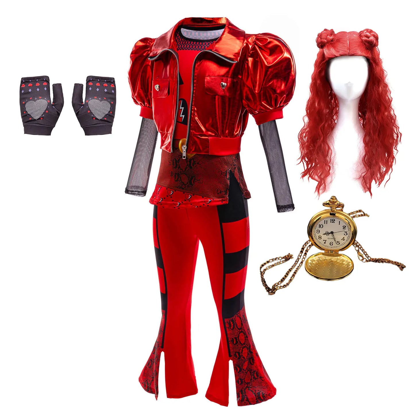 Descendant Costume Play 2026 Teen Fantasy Comedy Film The Rising of Red Cosplay Kylie Cool Outfit Halloween Dress up for Girls
