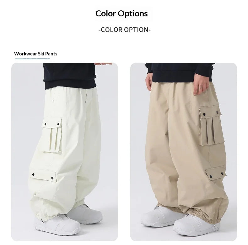 2026 Searipe Workwear Ski Pants Women's New Style Single Board Loose Snow Pants Waterproof and Cold Proof Men's 3L Snow Suit