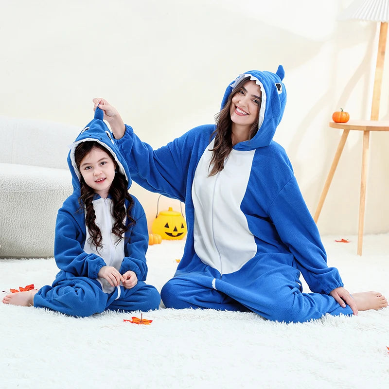 Blue Shark Onesie Jumpsuit Anime Adult Cosplay Halloween Costume Cosplay Carnival Children Pajamas Kigurumi Pijamas Kids Pyjamas