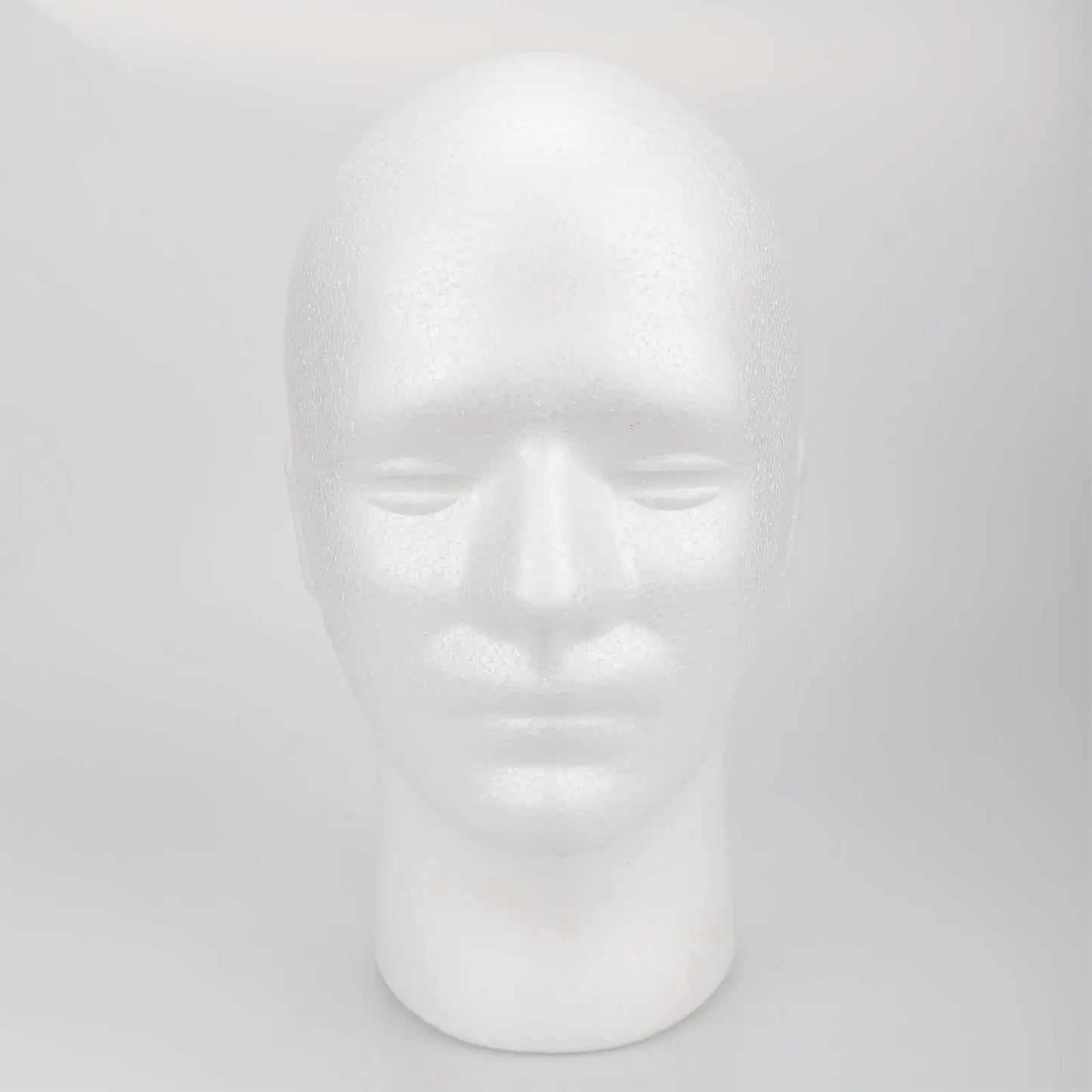 Male Mannequin Head Round Base Lightweight Foam Wigs Head Model and Display Hair, Hats and Hairpieces for Glasses Headset Wigs