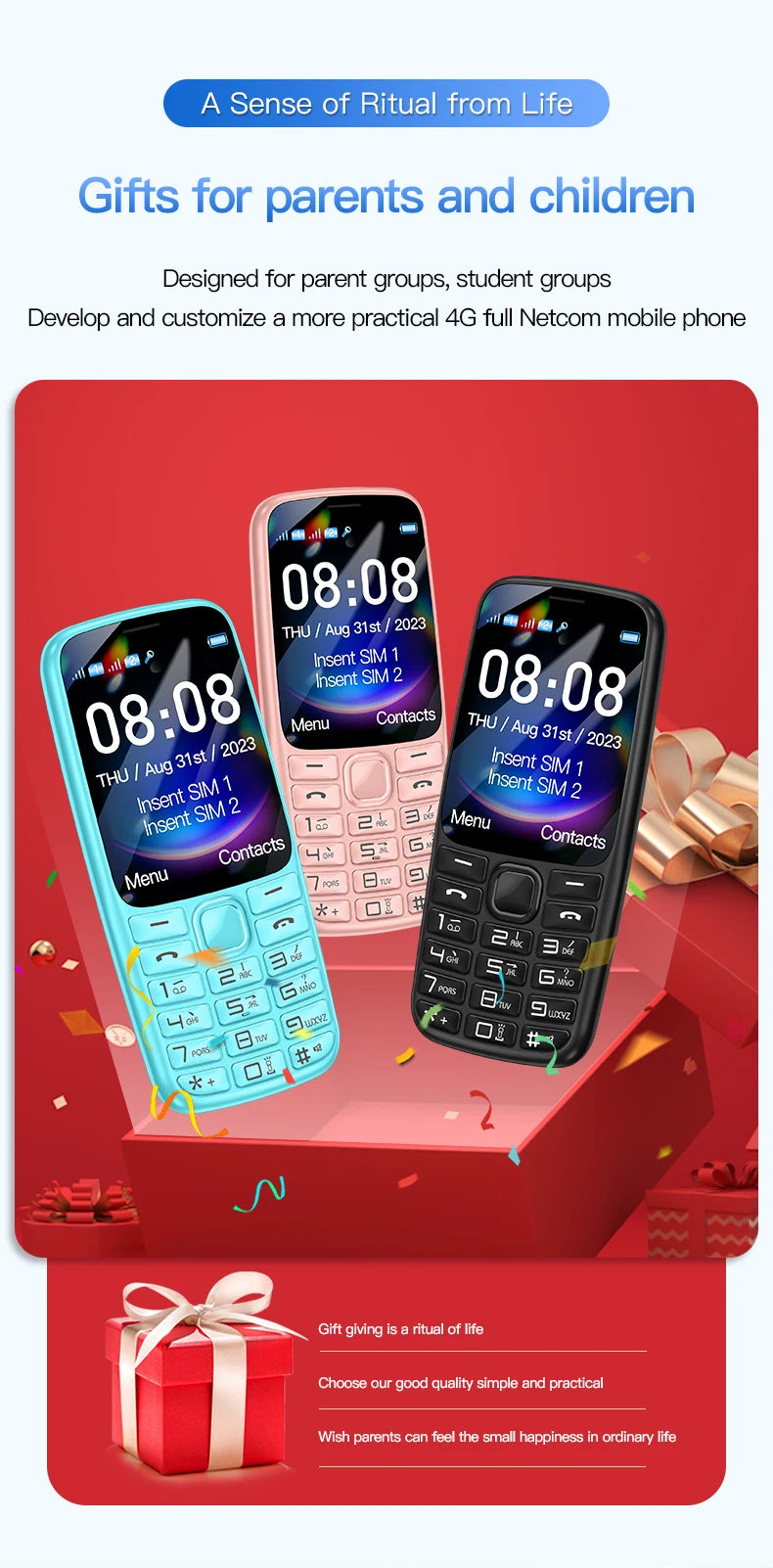 C99(H11) 4G Button Phone 2.4inches TFT Screen Dual SIM Dual Standby Voice King Alarm Clock 1500mAh Battery Torch CellPhone