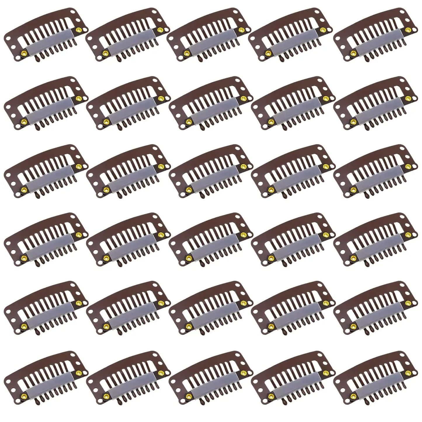10-100Pcs 9-teeth Beige/Brown/Black Hair Extension Clips Hair Extension Wigs Snap Clips Comb Small Snap Wig Accessories Clips