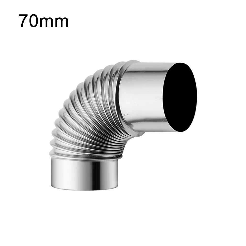 60/70/80mm Stainless Steel 90 Degree Elbow Chimney Liner Bend 90° Multi Flue Stove Pipe For Outdoor Camping Wood Stoves Chimney