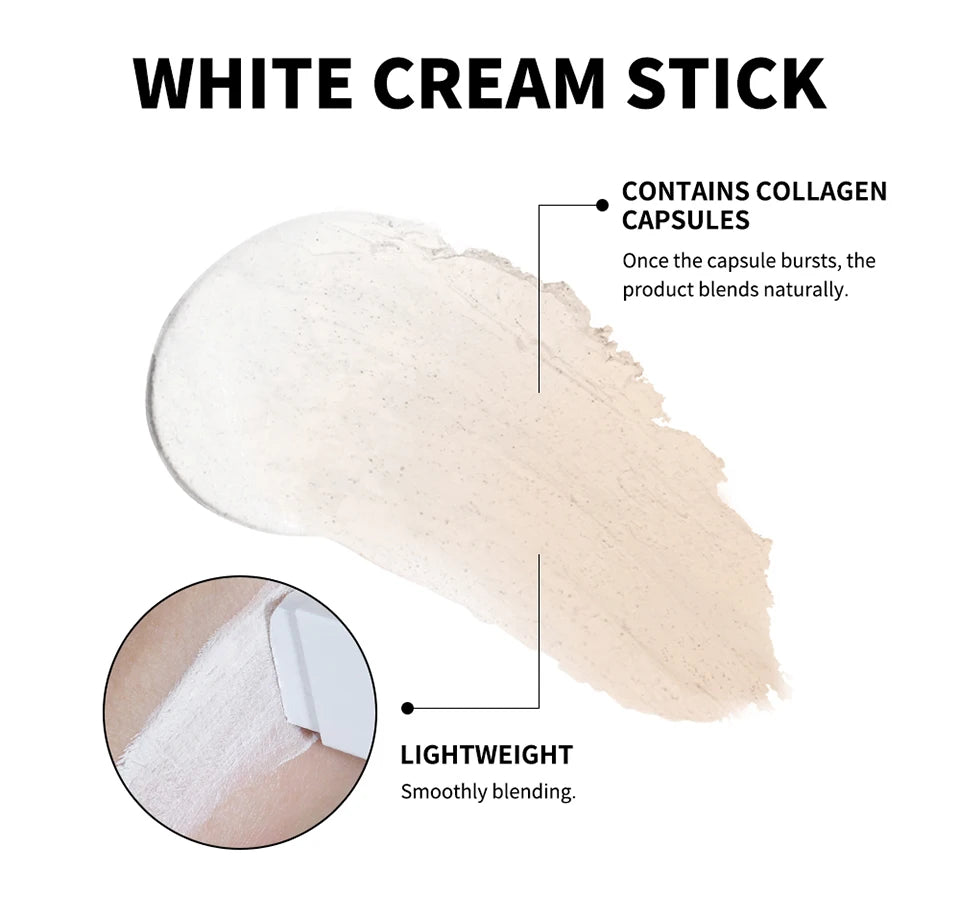 Lakerain Blanc Cover Cream Stick Dual-ended Design Waterproof Foundation Coverage Travel Bronze Creamy Foundation Natural Makeup