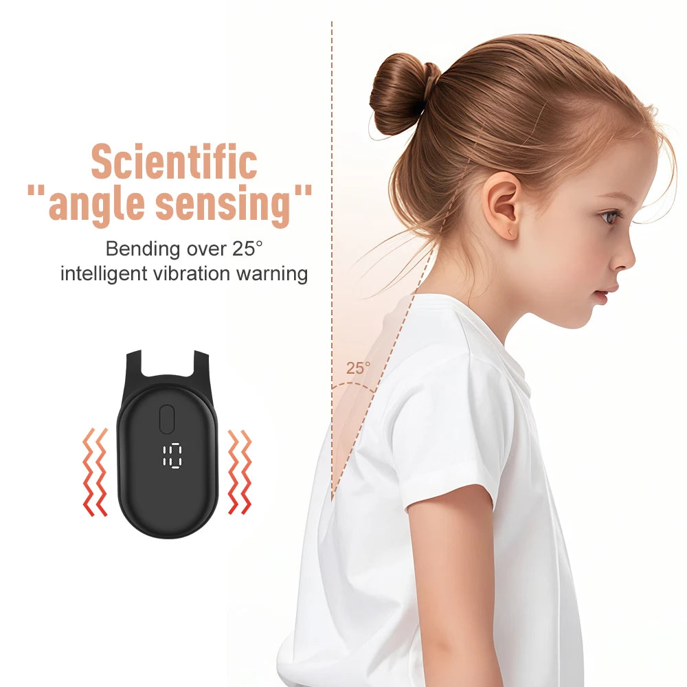 Smart Posture Reminder Device Vibration Alert Back Support Wearable Anti-Slouch Sensor for Adults Kids Office Home Daily Use