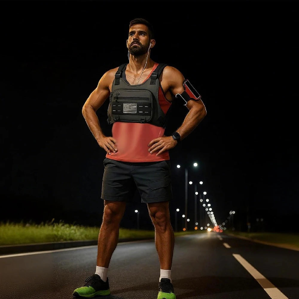 Outdoor Running Cycling Chest Bag Water-Resistant Lightweight With Phone Pouch For Fitness Commute Multi-Scene Men Women