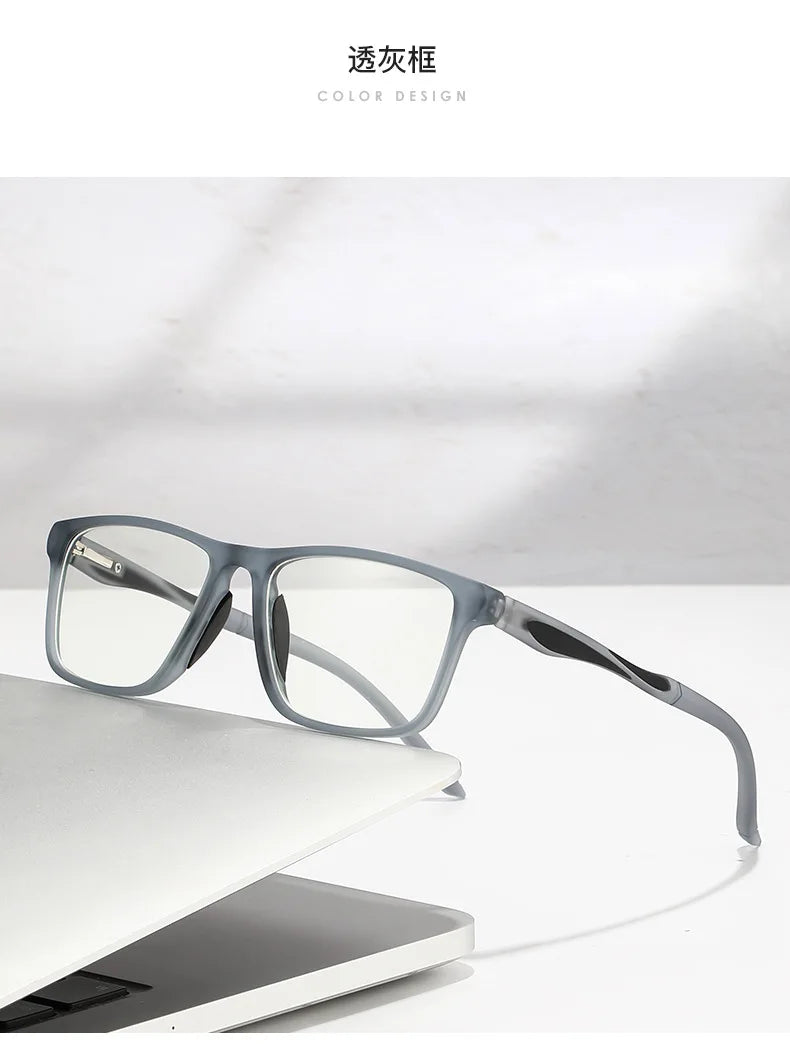 Dual Use Spring Leg Photosensitive Color Changing Multifocal Reading Glasses Anti Blue Light Lightweight Sports Reading Glasses