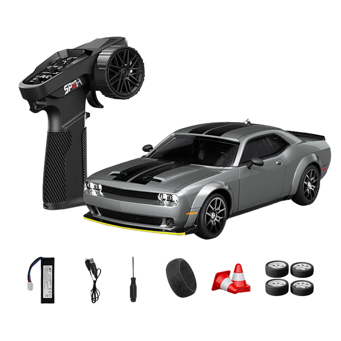 D24 1:24 RC Drift Car 4WD Proportional High Speed Racing Vehicle with ESP Gyro Underglow LED Dual Tires Remote Control Sport Car
